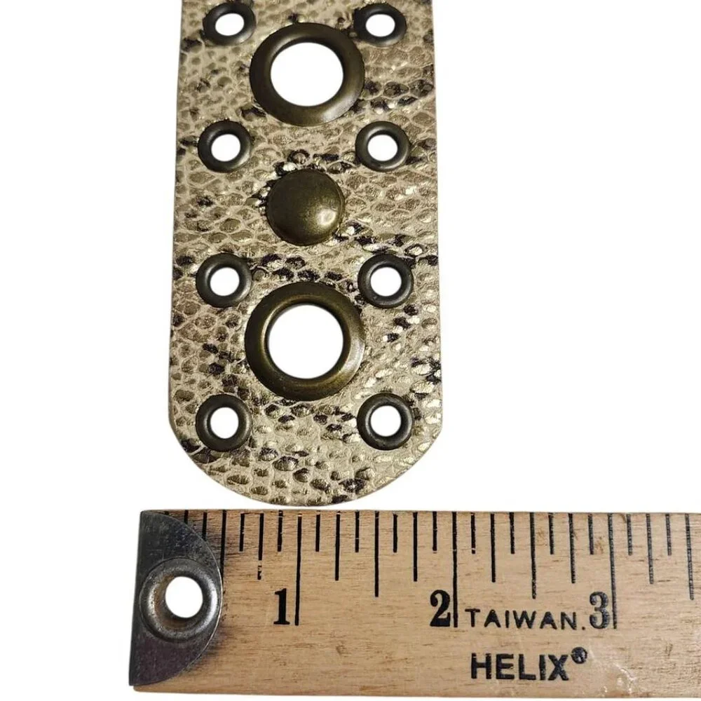 Streets Ahead Retro Wide Western Snakeskin Print Leather Belt with Brass Buckle - Picture 6 of 8